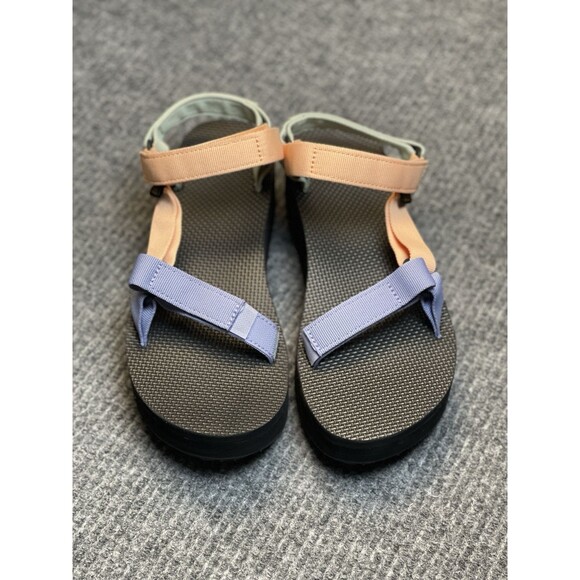 Teva Women Size 10 Flatform Universal Sandals Black Multi Pastel Color Block NEW - Picture 6 of 12